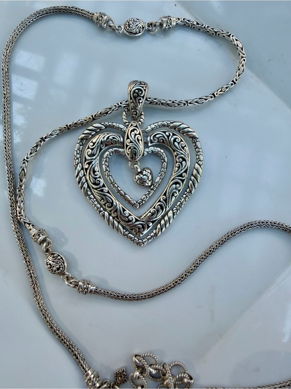 NWOT SARDA Sterling Silver Multi- Heart Necklace